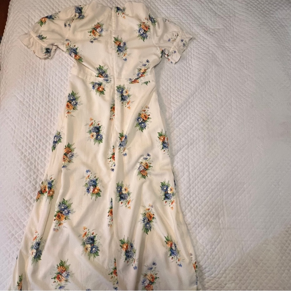 Madewell Cream Floral Maxi Dress with Blue & Orange Bouquet Print - Picture 11 of 16